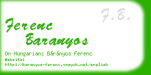 ferenc baranyos business card