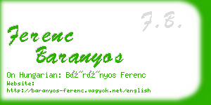 ferenc baranyos business card